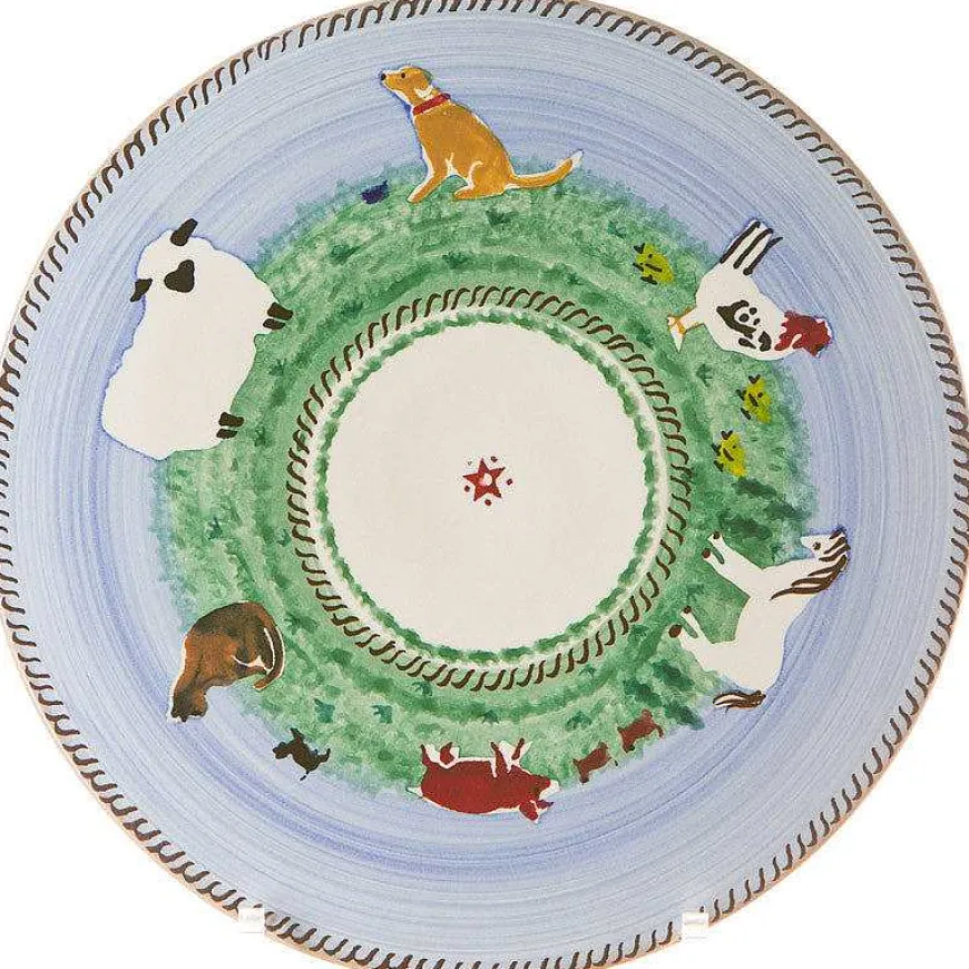 Hot 9" Footed Cake Plate Assorted Animals Landscapes