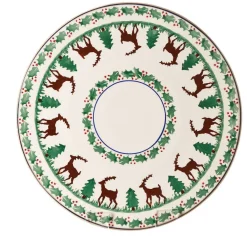 Online 9" Footed Cake Plate Reindeer Reindeer