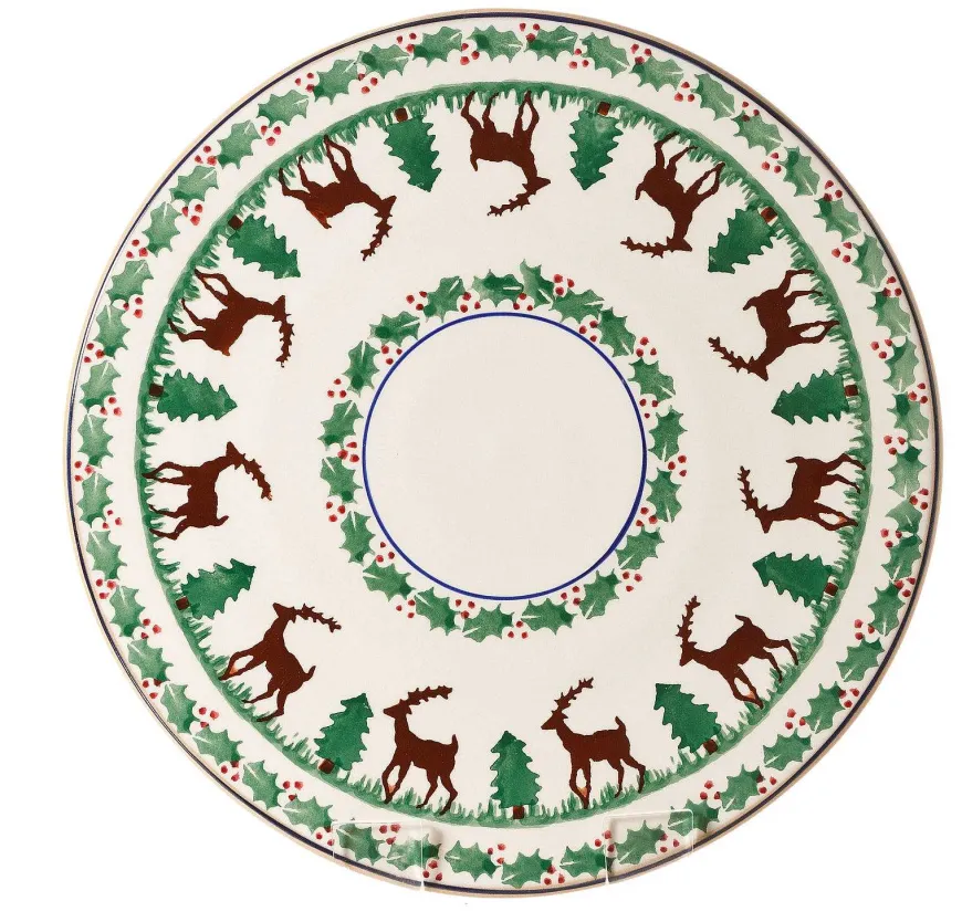 Online 9" Footed Cake Plate Reindeer Tea Fanatic'S Gifts