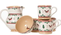 Best Sale 4 Large Mugs, Medium Jug & Small Bowl Winter Robin Winter Robin