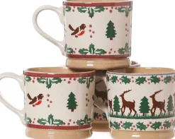 Best 2 Large Mugs Reindeer & 2 Large Mugs Winter Robin Gift Sets