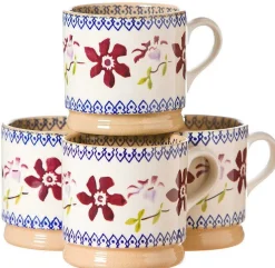 Discount 4 Small Mugs Clematis Coffee Addict'S Gifts