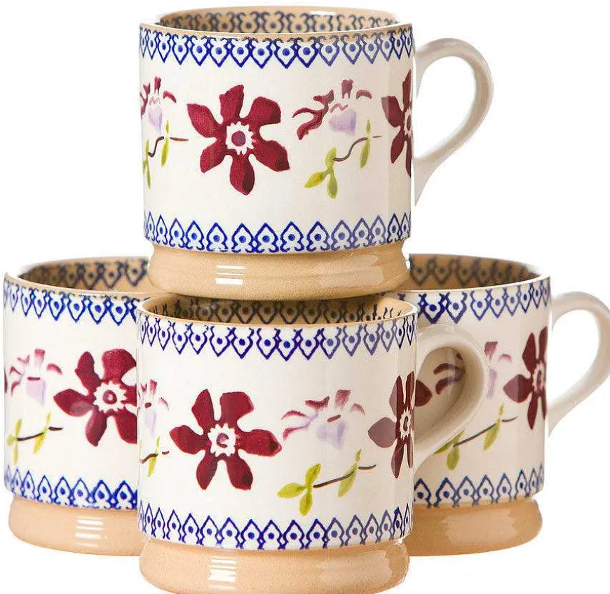 Discount 4 Small Mugs Clematis Coffee Addict'S Gifts