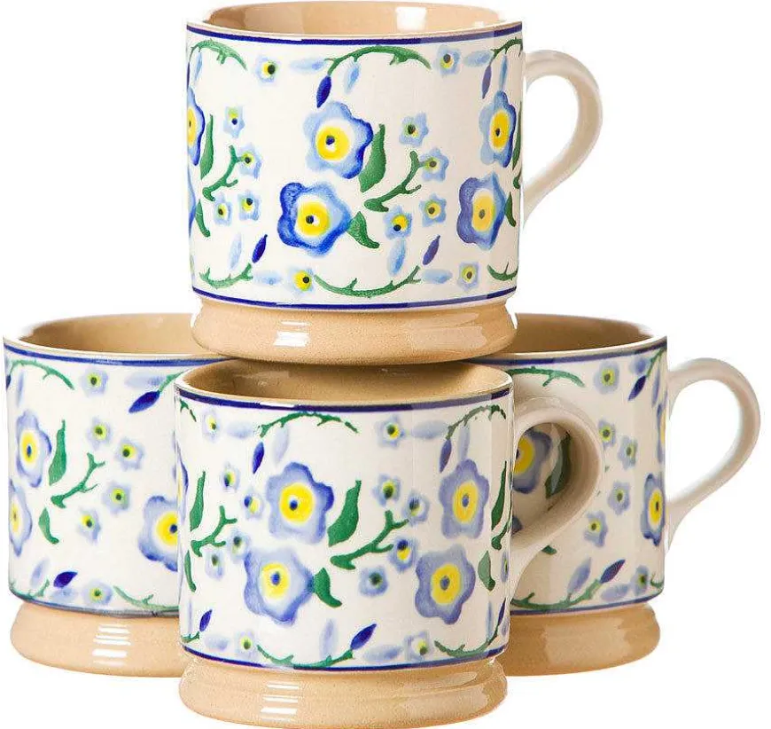 Best Sale 4 Small Mugs Forget Me Not Special Event Gifts