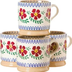 Cheap 4 Small Mugs Old Rose Coffee Addict'S Gifts