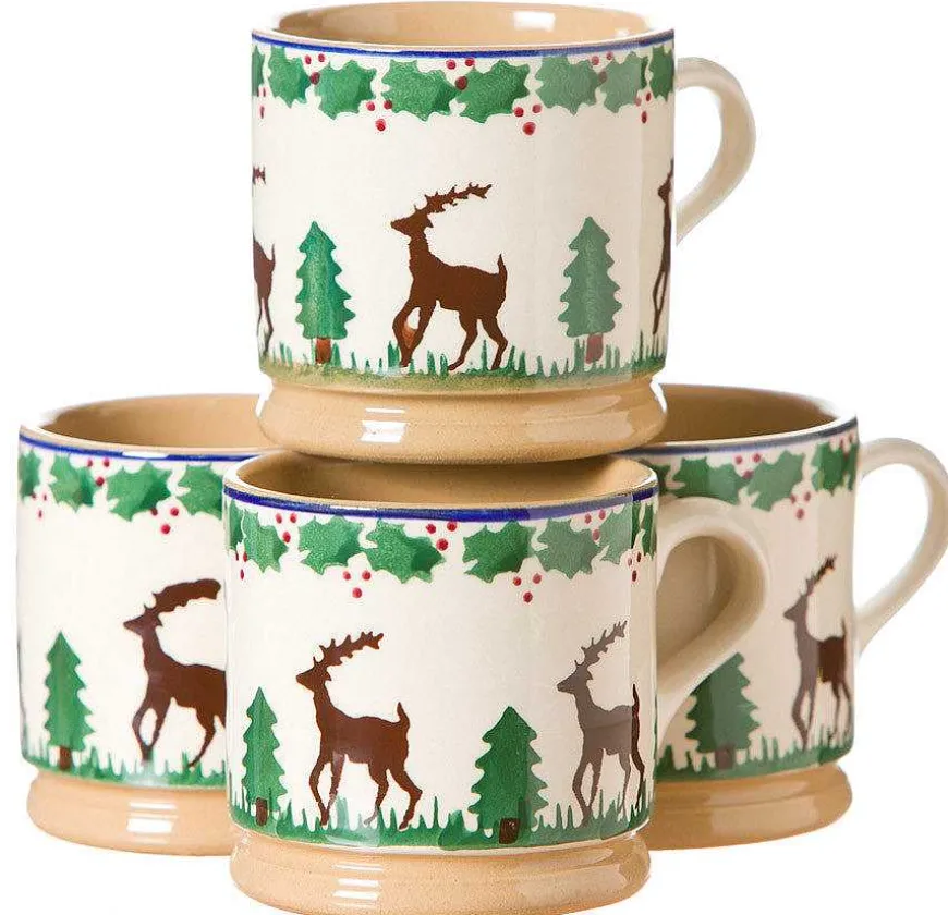 Flash Sale 4 Small Mugs Reindeer Special Event Gifts