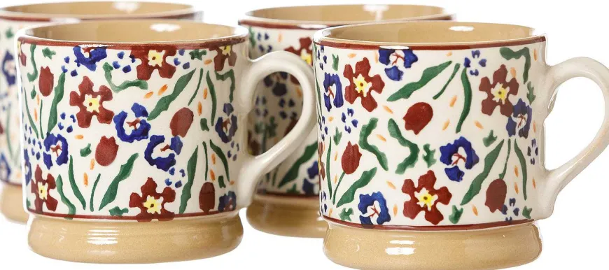 Fashion 4 Small Mugs Wild Flower Meadow Special Event Gifts