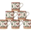 Outlet 6 Small Mugs Winter Robin Winter Robin
