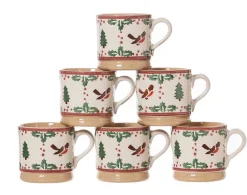Outlet 6 Small Mugs Winter Robin Winter Robin
