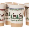 Outlet 2 Tall Mugs Reindeer & 2 Tall Mugs Winter Robin Christmas
