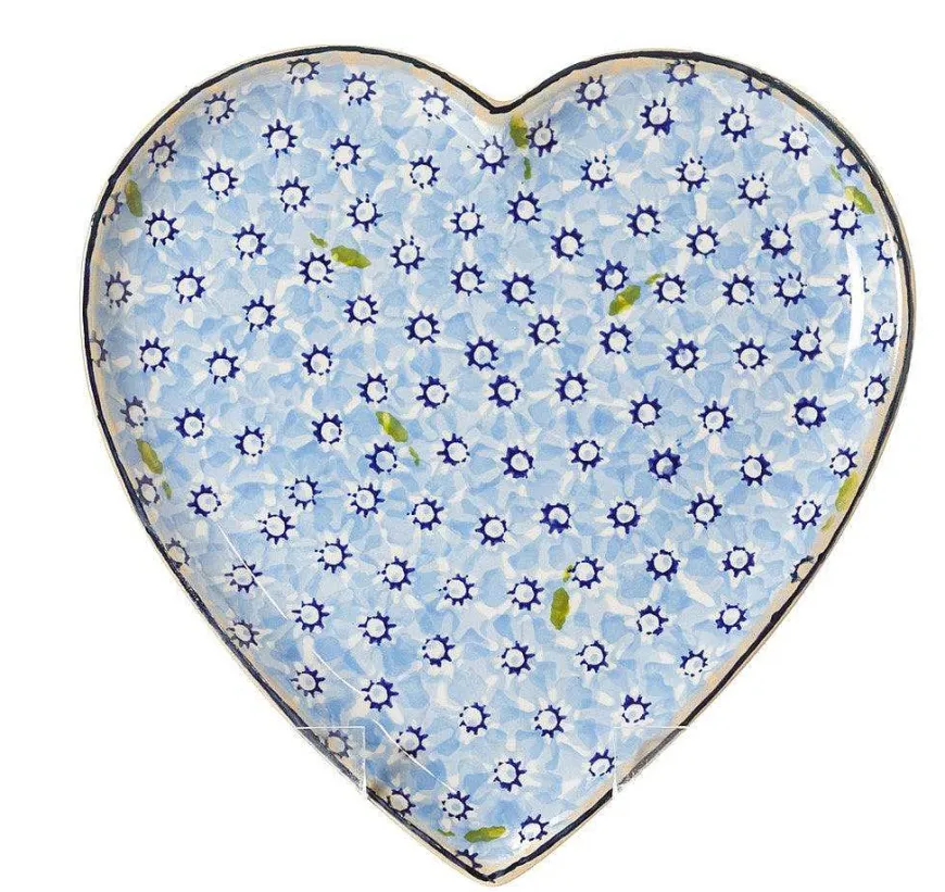 Cheap Cookie Jar And Medium Heart Plate Lawn Light Blue Gift Sets