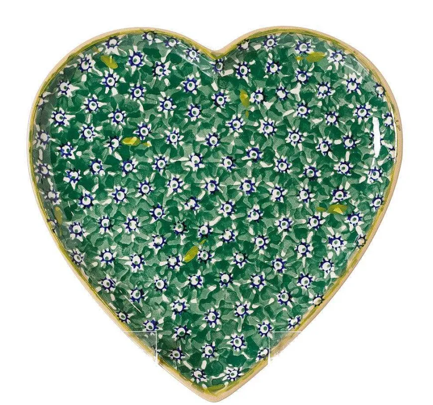 Outlet Cookie Jar And Medium Heart Plate Lawn Green St Patrick'S Day