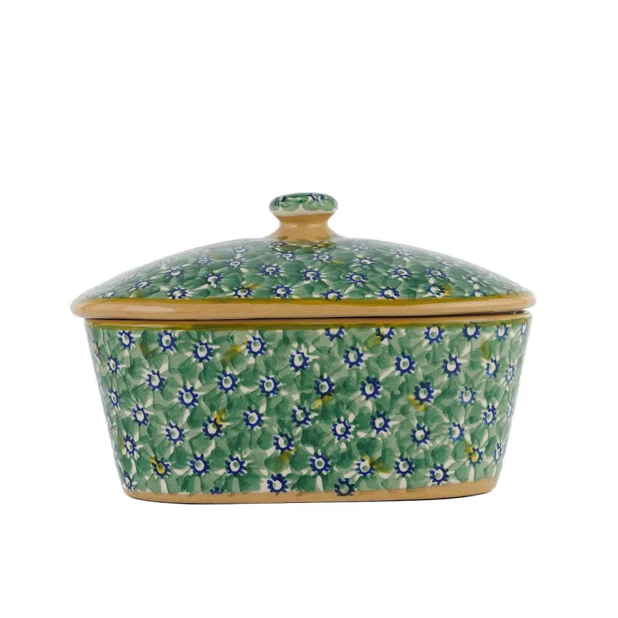 New Covered Butterdish Lawn Green Serving Accessories