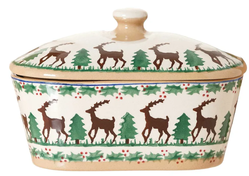 Cheap Covered Butterdish Reindeer Serving Accessories