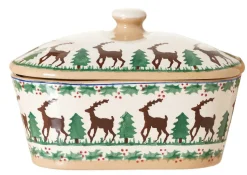 Best Sale Covered Butterdish Reindeer Reindeer