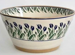 Cheap Large Angled Bowl Blue Blooms Blue Blooms