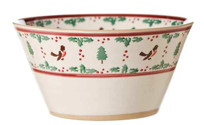 Shop Large Angled Bowl Winter Robin Bowls