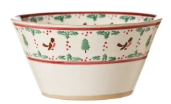 Best Sale Large Angled Bowl Winter Robin House Warming Gifts
