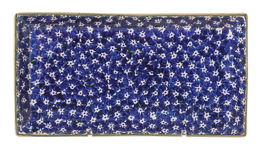 Discount Large Rectangle Plate Lawn Dark Blue Plates