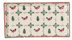 Store Large Rectangle Plate Winter Robin Plates