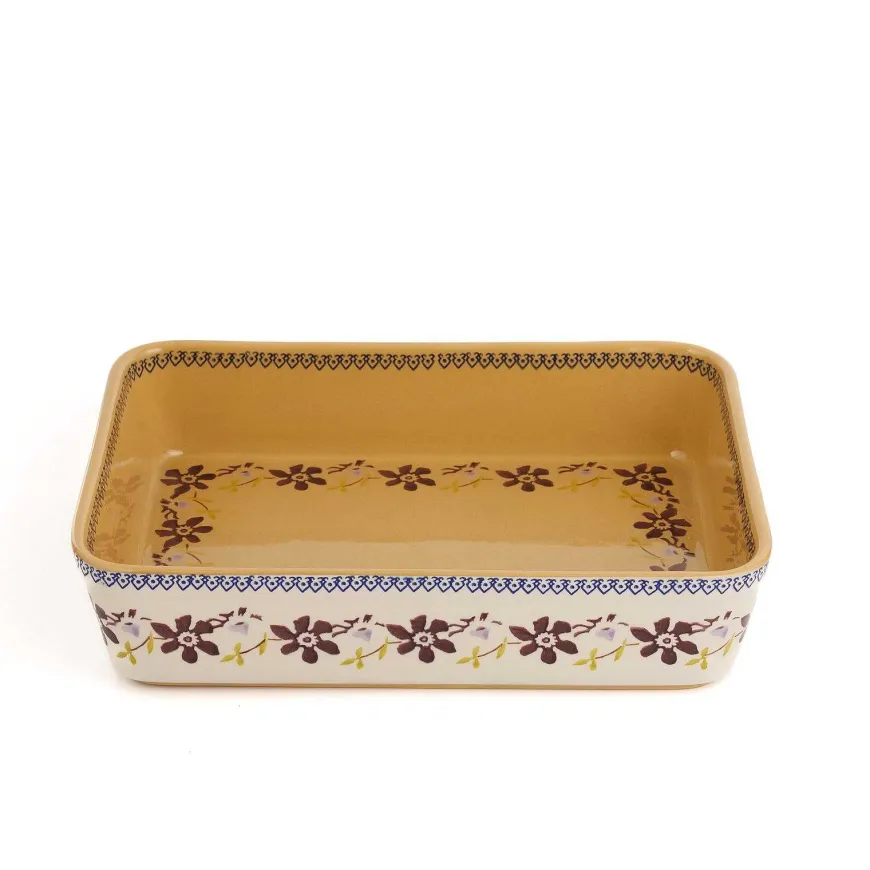 Fashion Large Rectangular Oven Dish Clematis Clematis