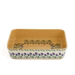 Shop Large Rectangular Oven Dish Blue Blooms Blue Blooms