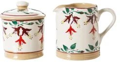 Best Sale Lidded Sugar Bowl And Small Cylinder Jug Fuchsia Tea Fanatic'S Gifts