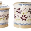 Fashion Lidded Sugar Bowl And Small Cylinder Jug Clematis Mother'S Day