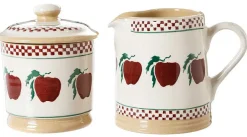 Cheap Lidded Sugar Bowl And Small Cylinder Jug Apple Gift Sets