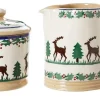 Hot Lidded Sugar Bowl And Small Cylinder Jug Reindeer Gift Sets