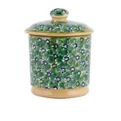 New Lidded Sugar Bowl Lawn Green Christmas