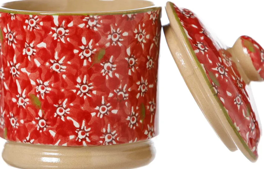 Online Lidded Sugar Bowl Lawn Red Lawn