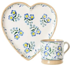 Best Sale Medium Heart Plate And Small Mug Forget Me Not Wedding Gifts