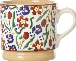 Sale Medium Heart Plate And Small Mug Wild Flower Meadow Easter