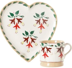 Best Medium Heart Plate And Small Mug Fuchsia Gift Sets