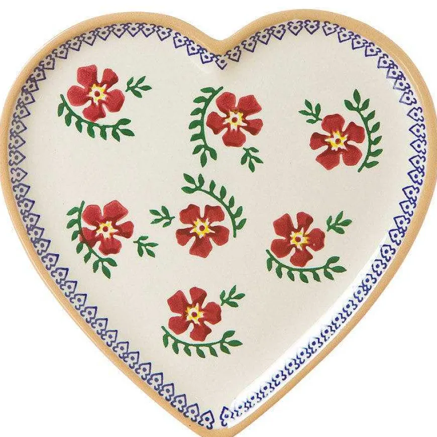Shop Medium Heart Plate And Tiny Heart Plate Old Rose Mother'S Day