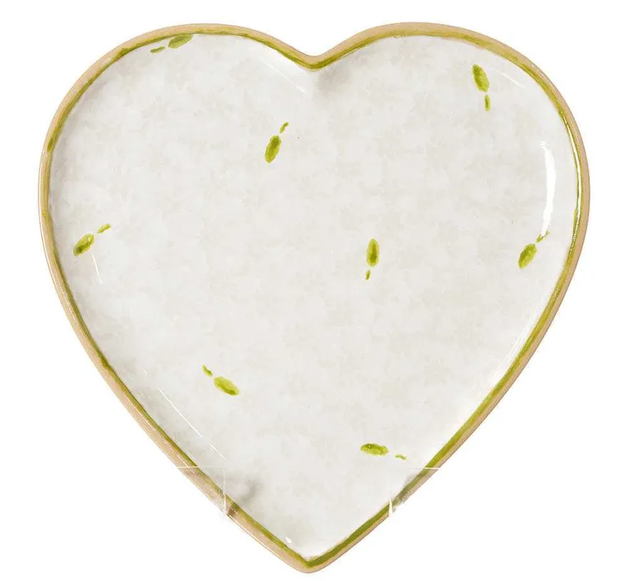 Store Medium Heart Plate White Lawn Easter
