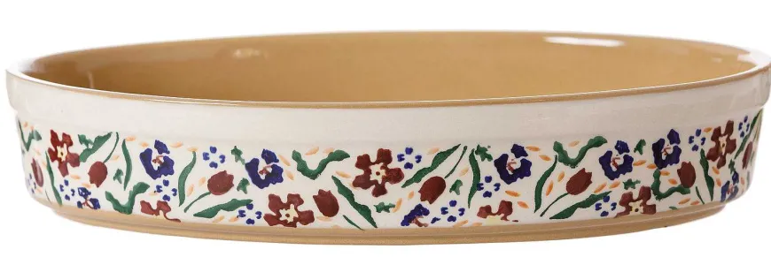 Best Sale Medium Oval Oven Dish Wild Flower Meadow Food Lover'S Gifts