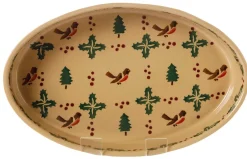 New Medium Oval Oven Dish Winter Robin Winter Robin