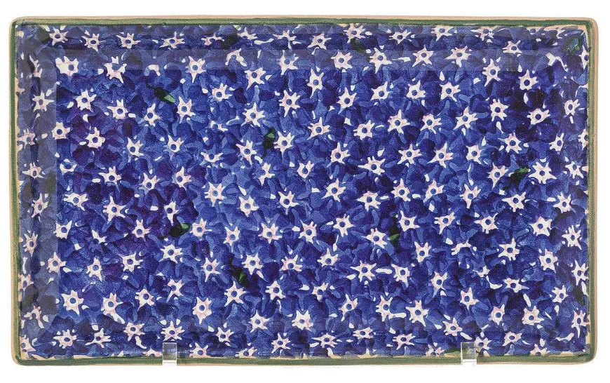 Store Medium Rectangle Dish Lawn Dark Blue Tea Fanatic'S Gifts