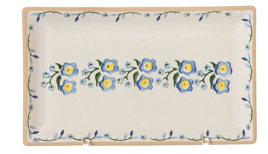 Clearance Medium Rectangle Plate Forget Me Not Plates