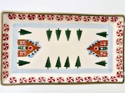 Hot Medium Rectangle Plate Ginger House Christmas
