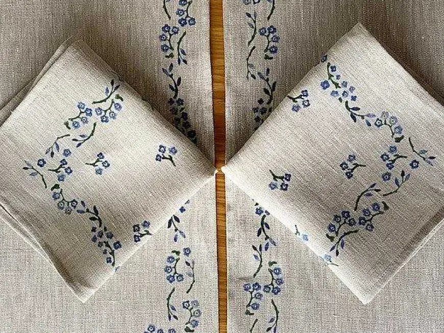 New Napkin Forget Me Not Linen Napkins