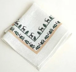Cheap Napkin Reindeer Linen Reindeer