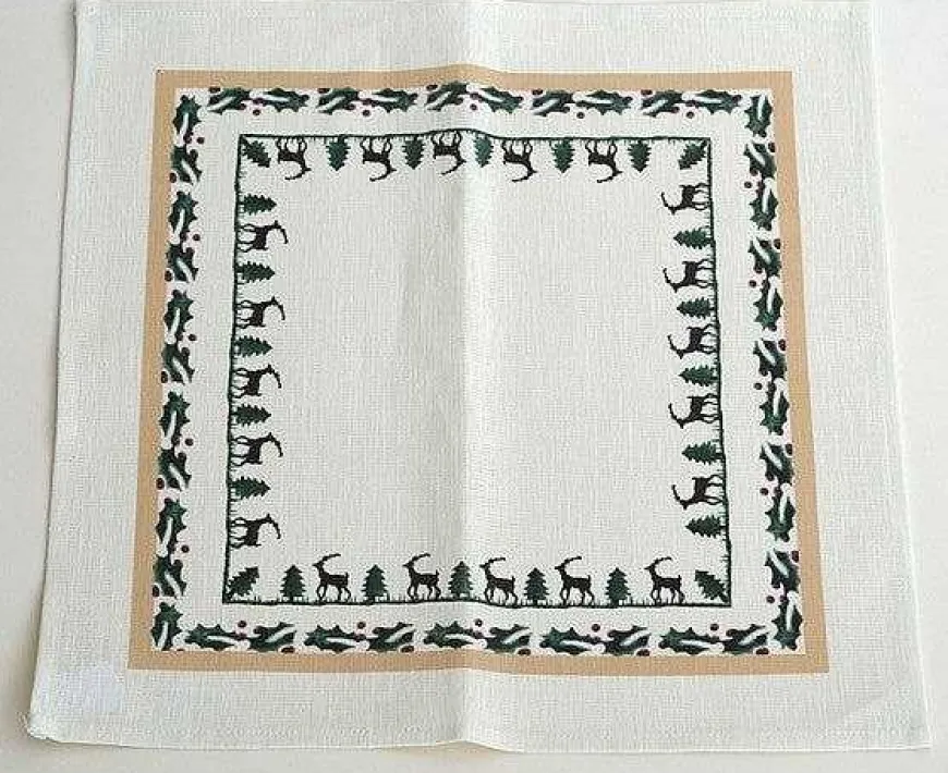 Cheap Napkin Reindeer Linen Reindeer