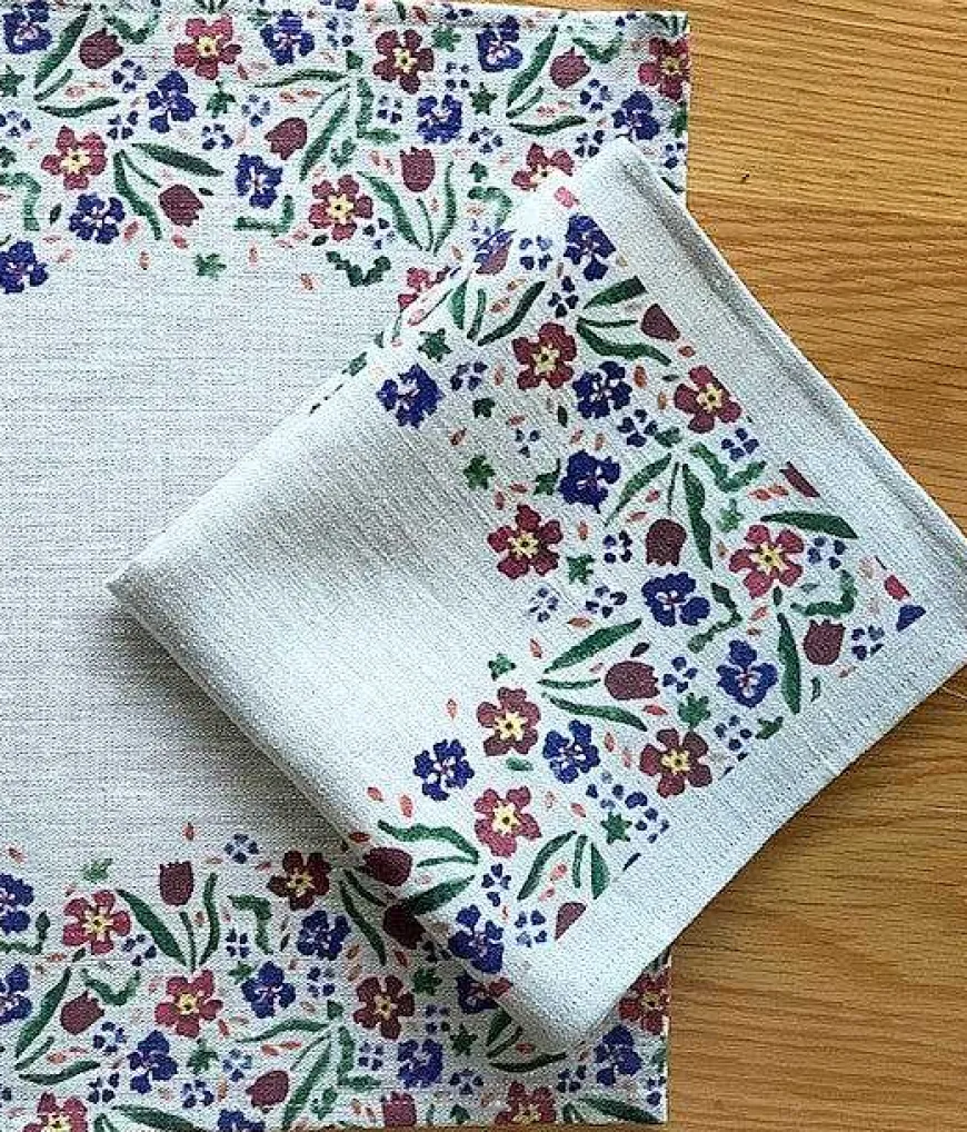 Best Sale Napkin Wild Flower Meadow Linen Napkins