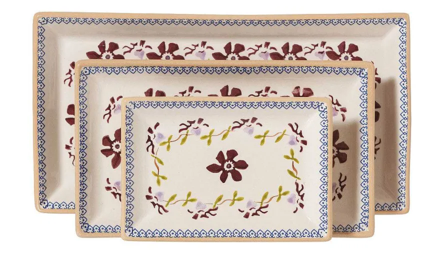 Fashion Nest Of 3 Rectangle Dishes Clematis Mother'S Day
