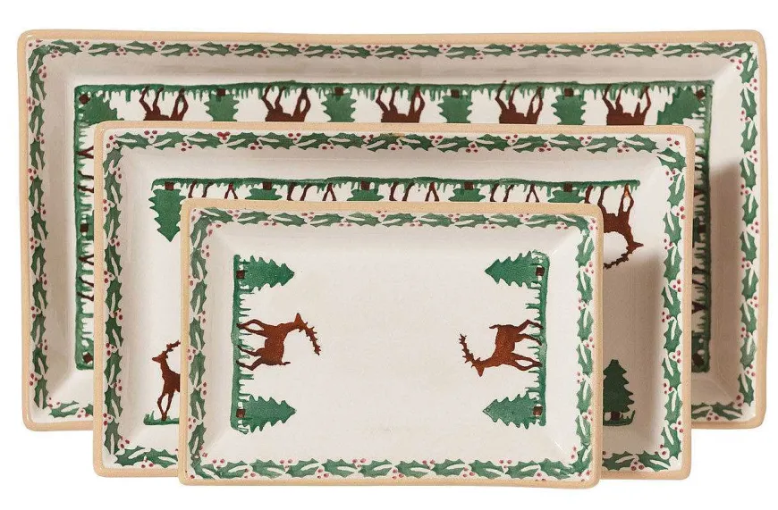 Shop Nest Of 3 Rectangle Dishes Reindeer Corporate Gifts