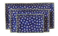 Best Nest Of 3 Rectangle Dishes Lawn Dark Blue Mother'S Day