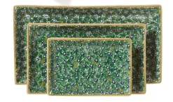 Fashion Nest Of 3 Rectangle Dishes Lawn Green Plates